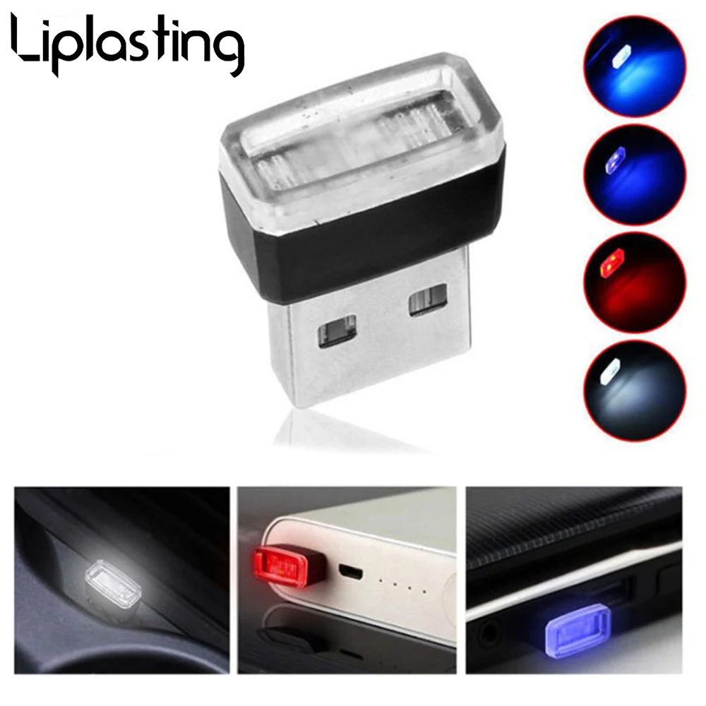 Автомобильный атмосферный окружающий светильник светодиодный мини USB