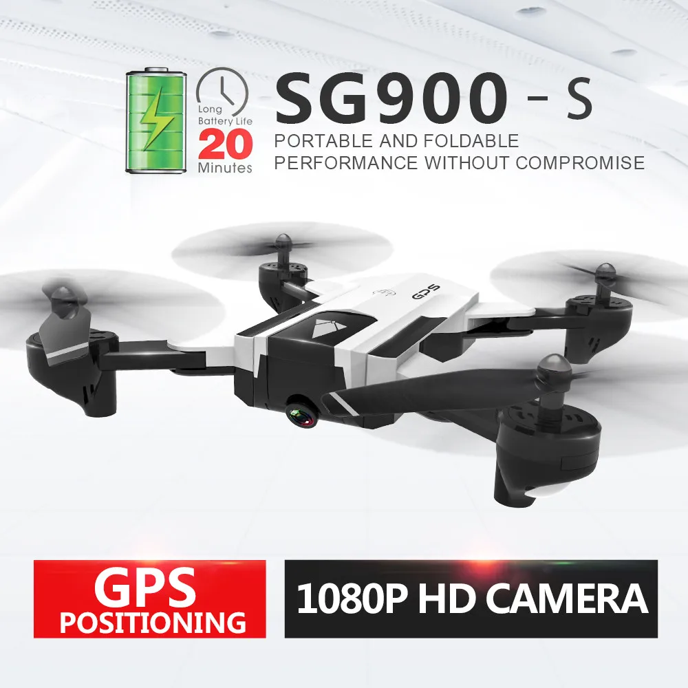 

SG900-S collapsible four-axis aircraft 2.4G 1080P HD camera WIFI FPV GPS fixed-point drone 7.4V 1600mAh remote control Wifi APP