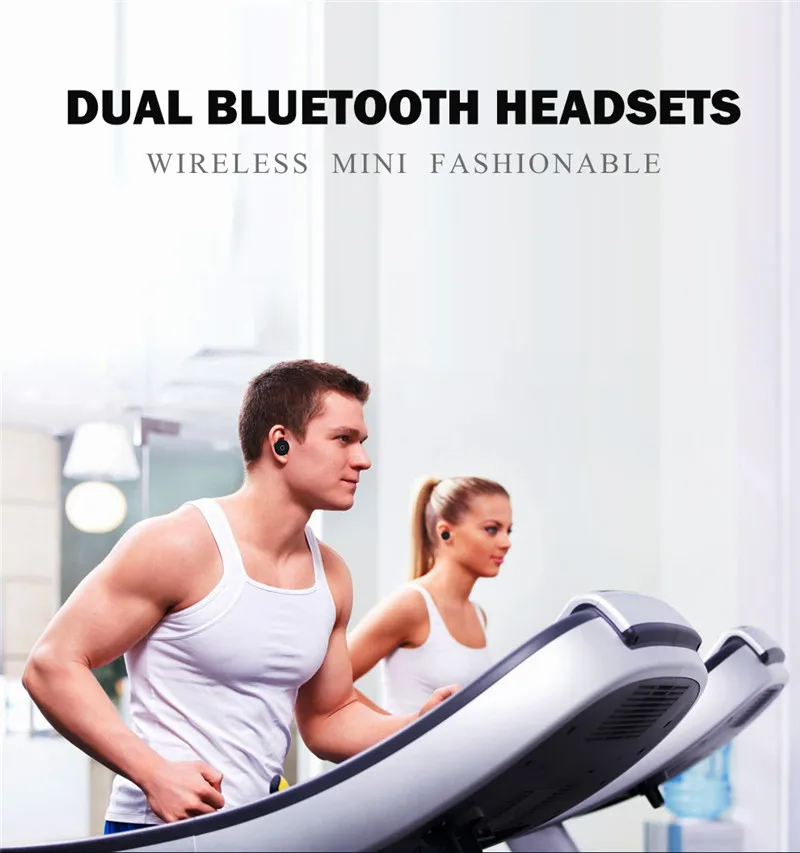 Twins Mini Bluetooth Earphone Handsfree Wireless Dual Earbud Noise Cancelling Headset Mini Wireless Bluetooth Earbud with Mic  (5)