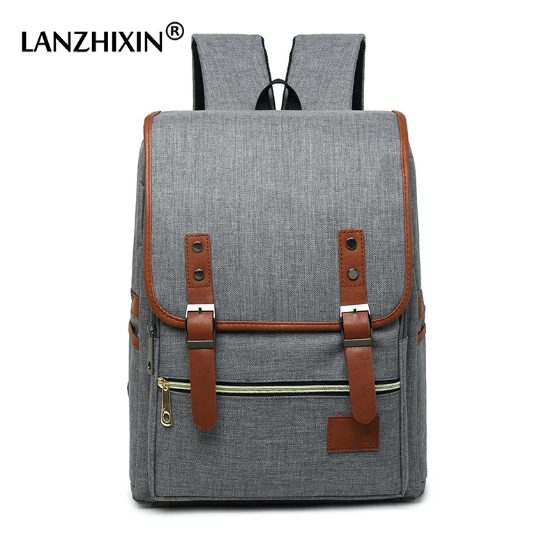 

LANZHIXIN Laptop Mens Backpack Casual Back Pack Men School Bags Antitheft Computer Backpacks Teenagers Travel Bag Black Backpack