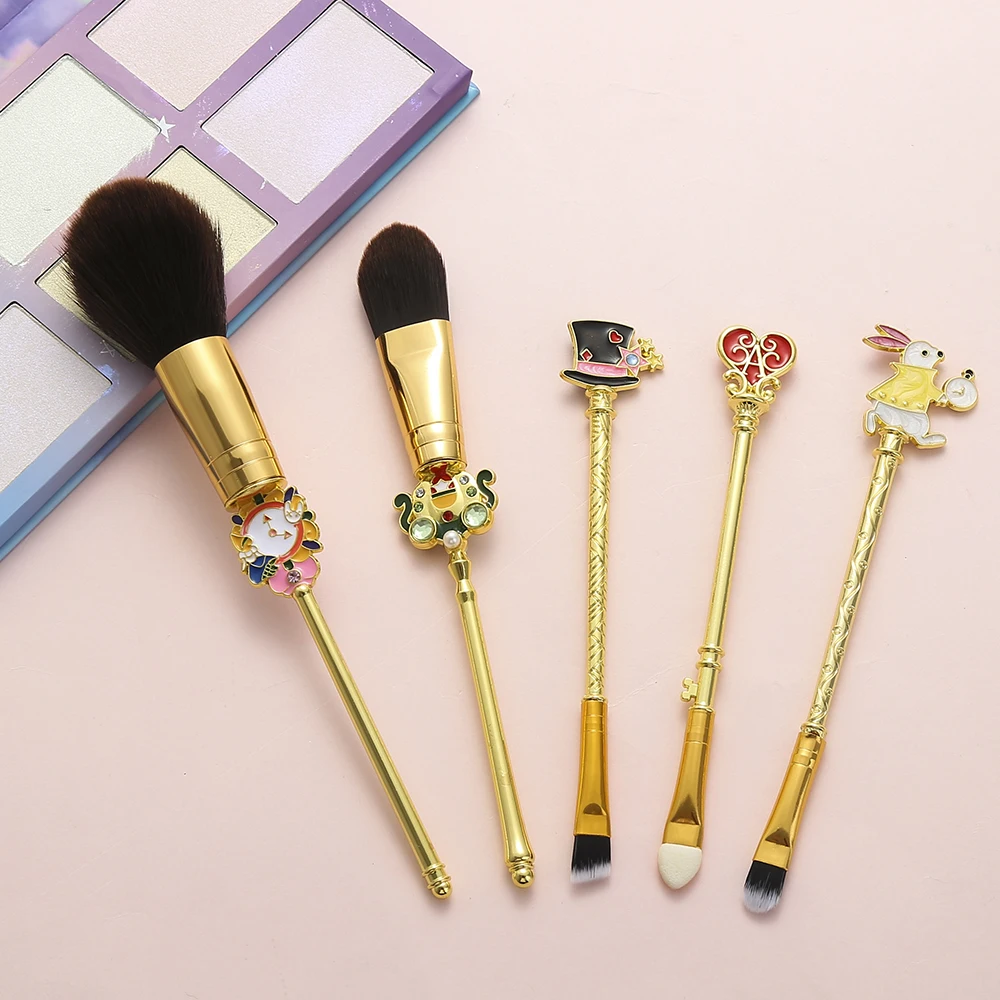 

Alice in Wonderland Makeup Brushes Set Soft Hair Foundation Blending Powder Eyeshadow Contour Concealer Blush Cosmetic Pincel
