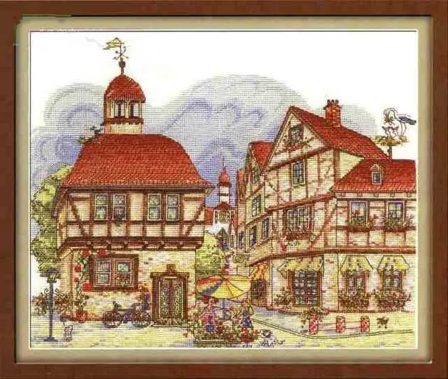 cs-2254 Cross Stitch Kit Leisure City Town Flower Florist's Shop Countryside Country
