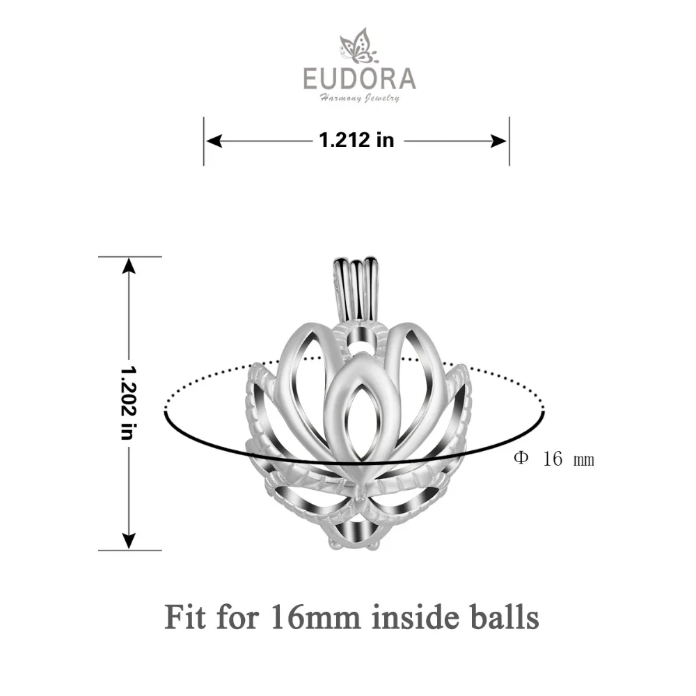 EUDORA Беременность бола медальон с цветком клетка кулон с колокольчиком колокольчик шар кулон ожерелье для беременных женщин ювелирные изделия K298