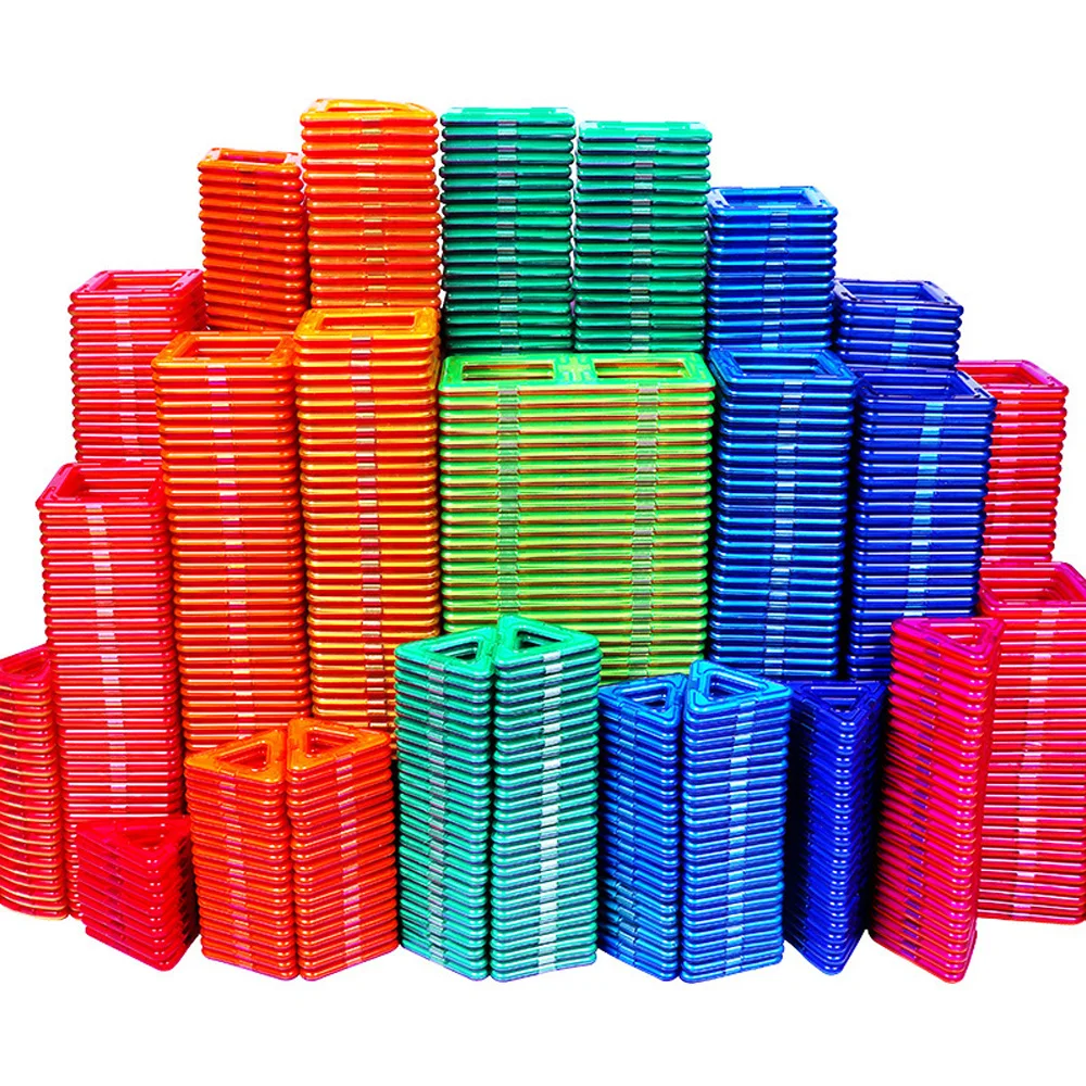

Big Size 54pcs Magnetic Designer Construction Set Triangle Square Bricks Magnetic Blocks Educational Toys for Children Gift