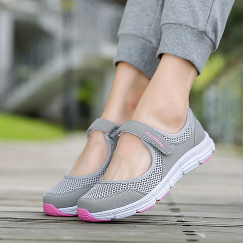 Летние дышащие женские кроссовки; здоровая прогулочная обувь; уличные сетчатые нескользящие спортивные кроссовки для бега; подарок
