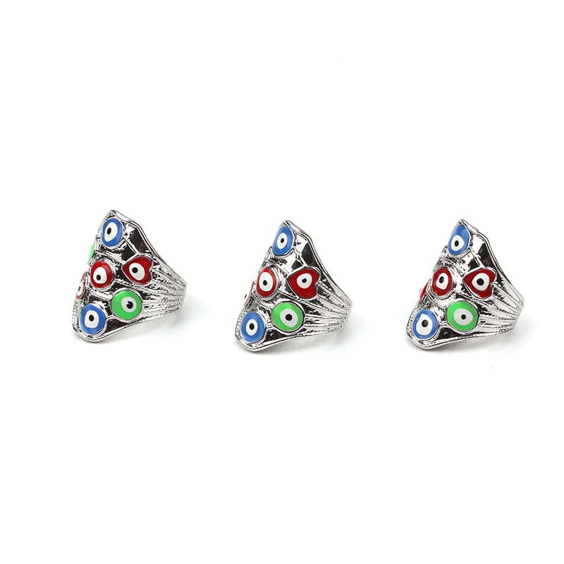 

colorful evil eye zinc alloy turkish ring fashion style rings for women