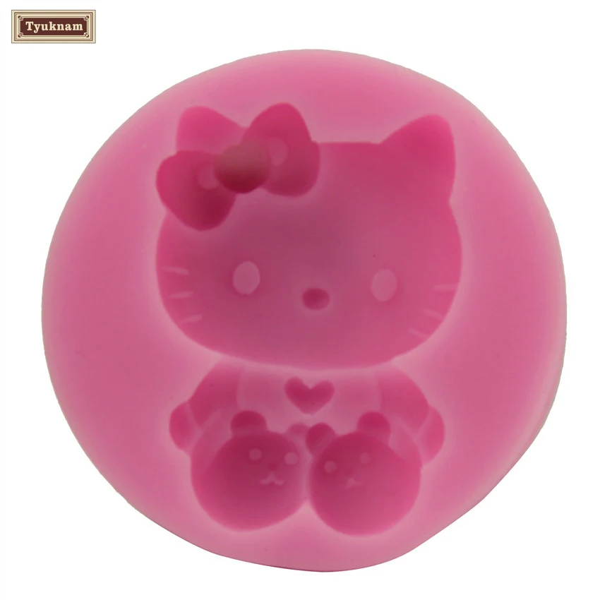 3D Hello Kitty Shape Silicone Mold Tool Resin Cake Baking Soap Form