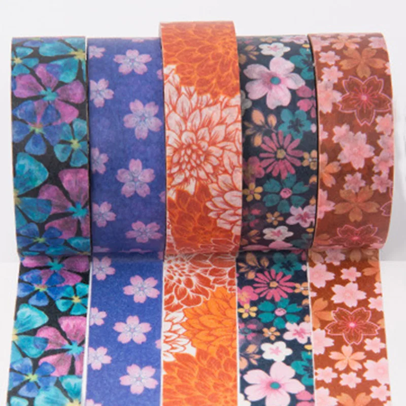 Kawaii Cherry Blossom Васи клейкие ленты наклейки Скрапбукинг Сакура декоративные для