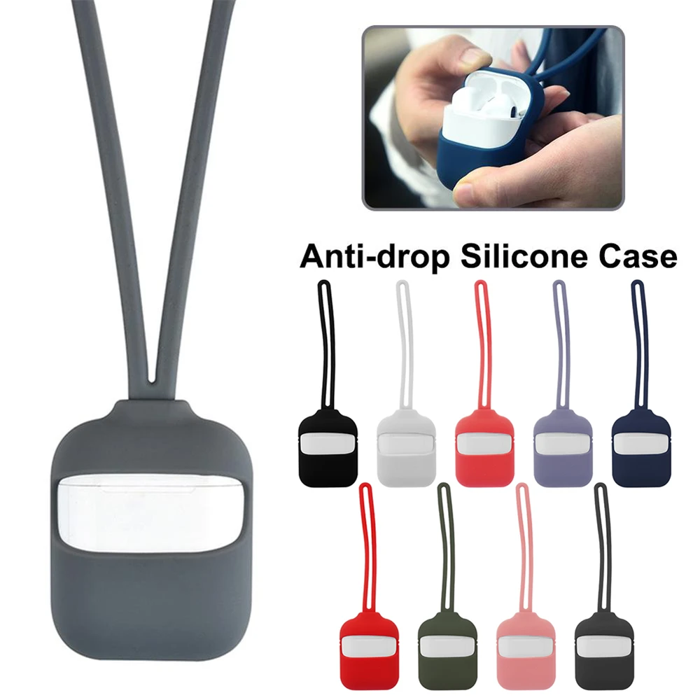 Для Apple AirPods ударопрочный чехол с защитой от потери силиконовый чехол с шейный ремешок Bluetooth наушники защитная кожа для Air Pods
