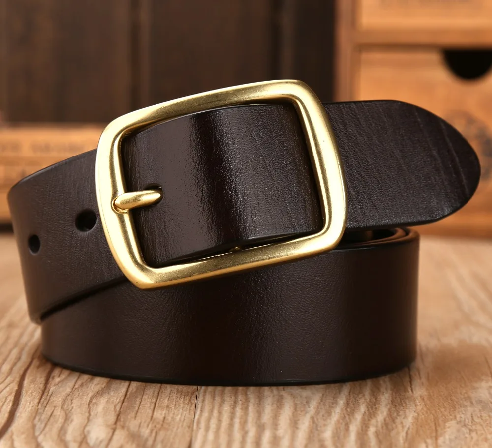Buy solid brass buckle waist belts for mens belt