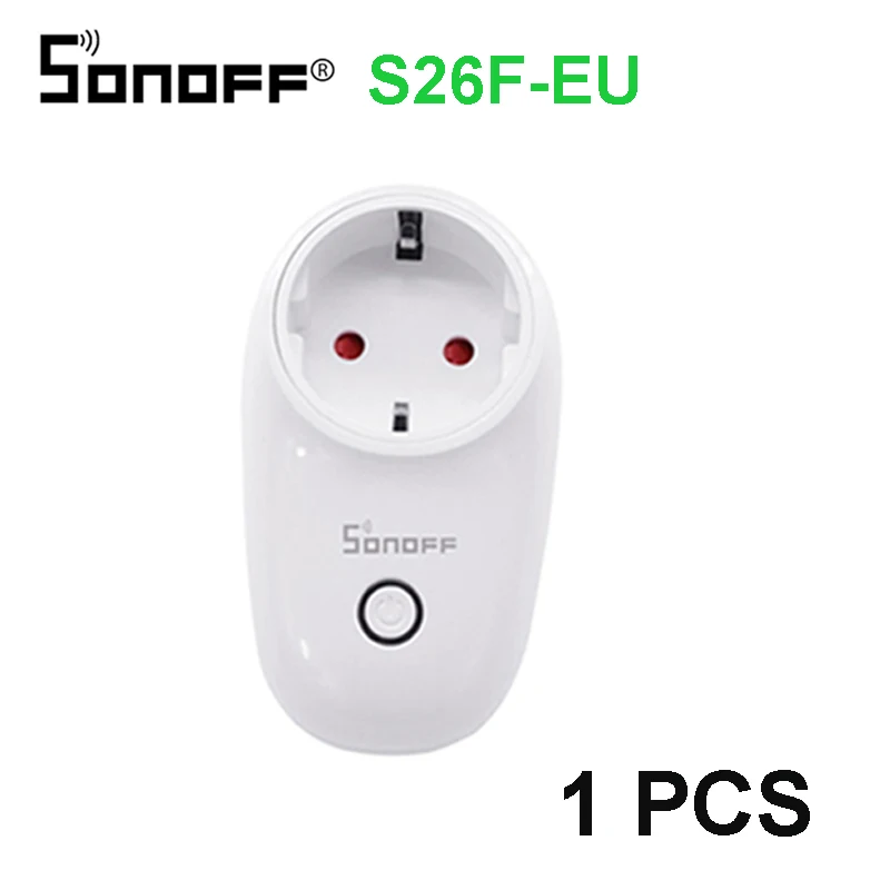 SONOFF S26 Wifi умная розетка EUEU с F вилкой 220 В беспроводной пульт дистанционного управления настенный светильник с таймером 10 А Alexa Google Home - Комплект: S26F-EU 1 pcs