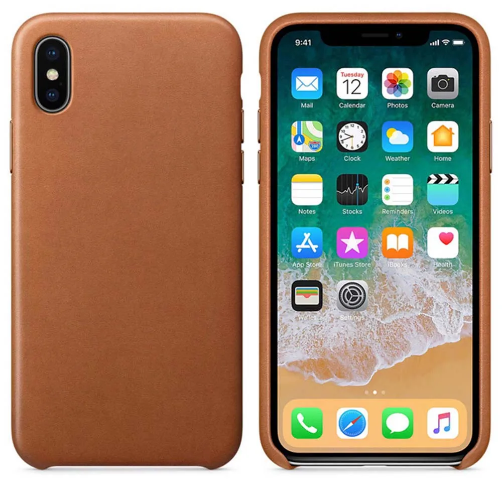 1:1 оригинальный официальный логотип чехол из натуральной кожи для iPhone X XS XR MAX