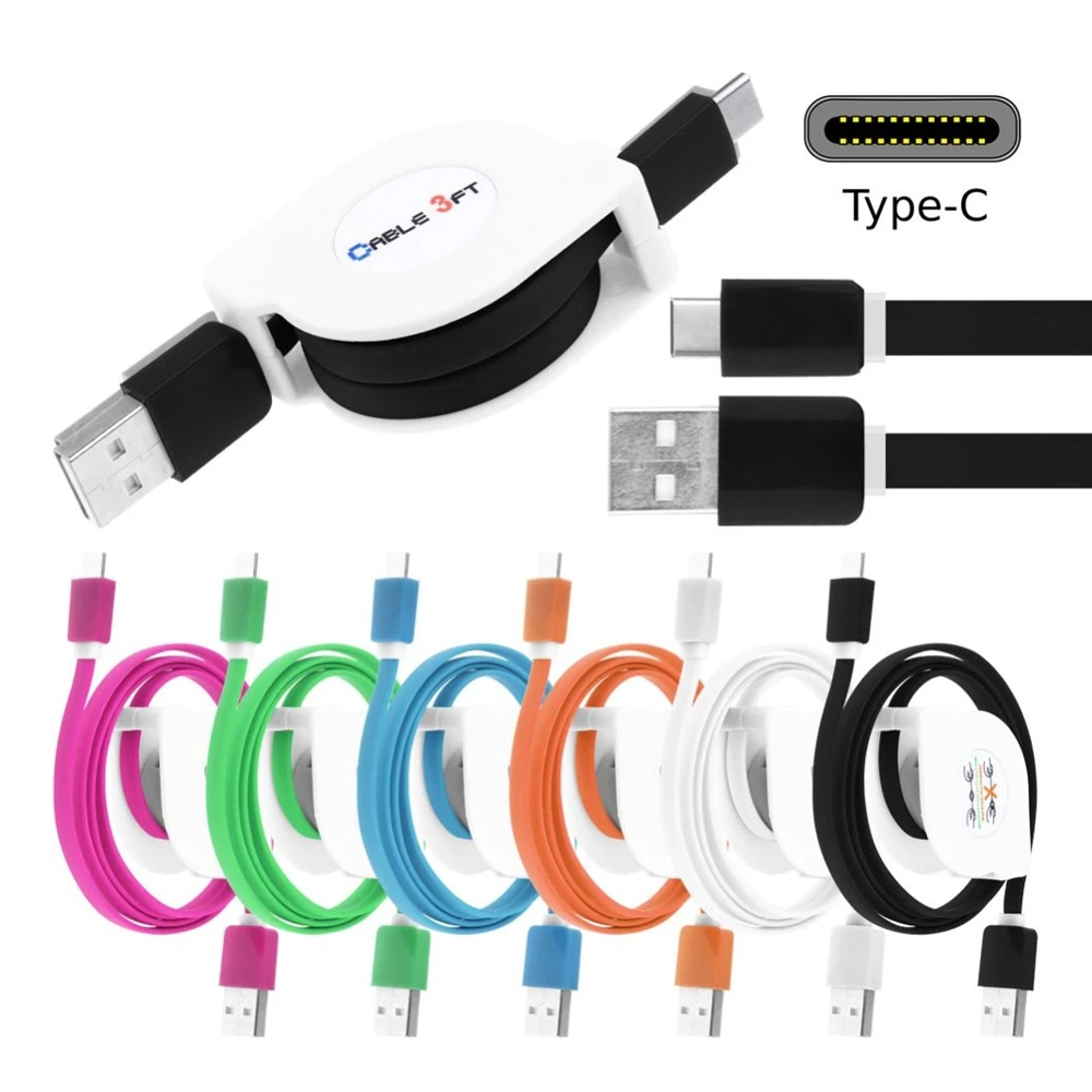 50 Pz/Lotto 1 M 3Ft Usb 3.1 Tipo C Cavo Di Ricarica Per Xiaomi Nexus 5X6 P Oneplus 2 Lg G5 Usb Retrattile Cavo