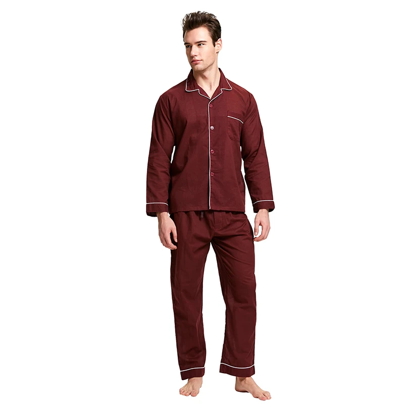 Пижама Tony& Candice, Мужская одежда для сна, хлопок, Мужская одежда для сна с длинным рукавом, Повседневная Мужская Ночная рубашка, мягкий пижамный комплект