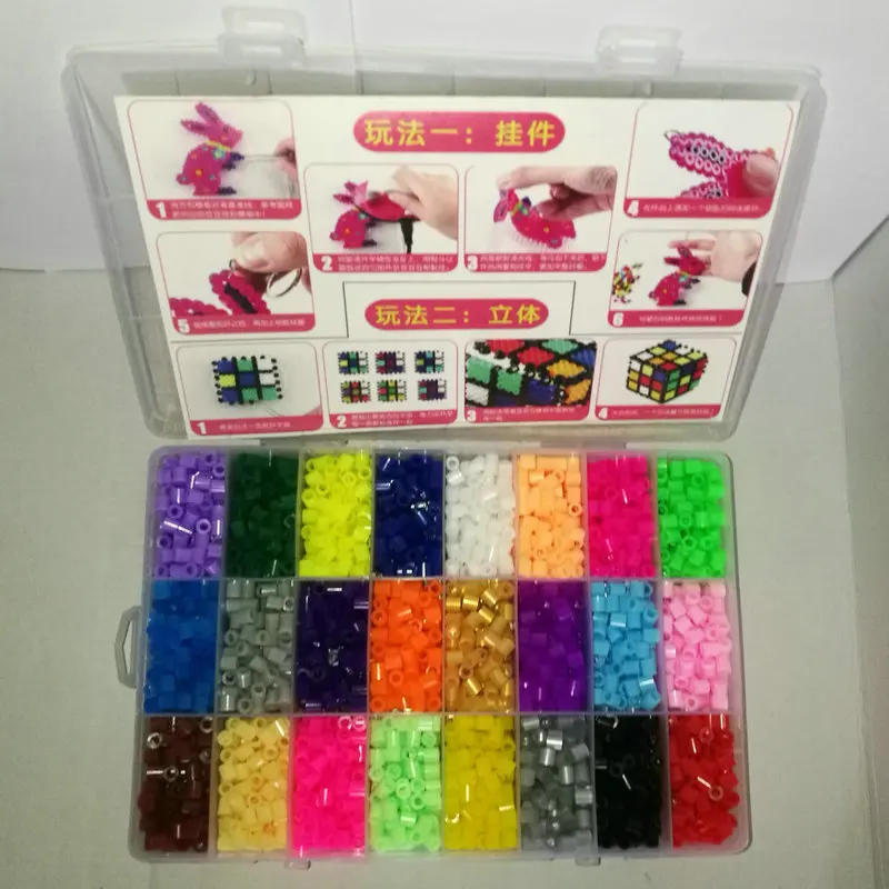 4800 набор бусин perler для игрушек 5 мм 24 цвета в коробке мини hama обучения детей