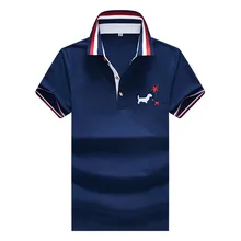 Повседневная летняя новая Высококачественная хлопковая однотонная мужская рубашка поло с коротким рукавом Однотонная мужская рубашка