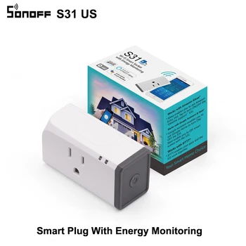 

Sonoff S31 US Mini Wifi Smart Socket Home Power Consumption Measure Monitor Energy Usage App Remote IFTTT Control with Alexa 16A
