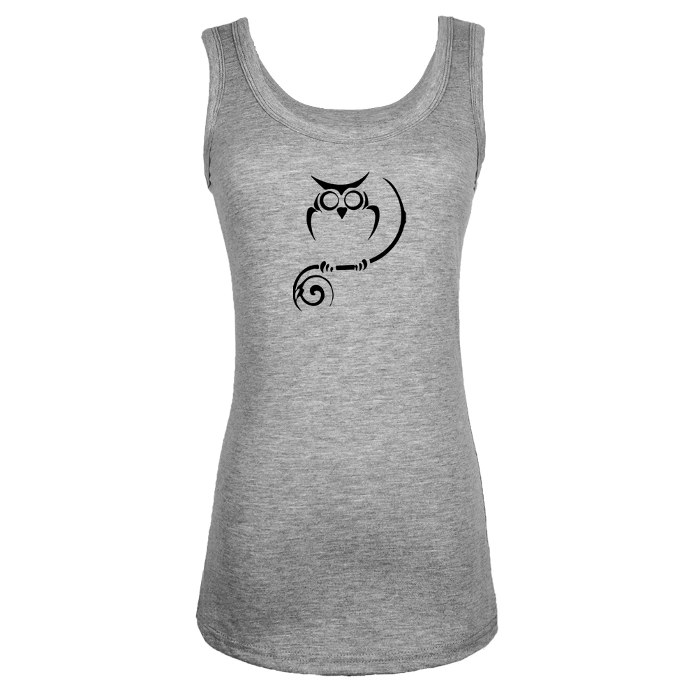 シンプルなトライバルフクロウスケルトン魚デザインレディースセクシーなノースリーブベストプリントグラフィックタンク女性のためのトップス タンクトップ Aliexpress