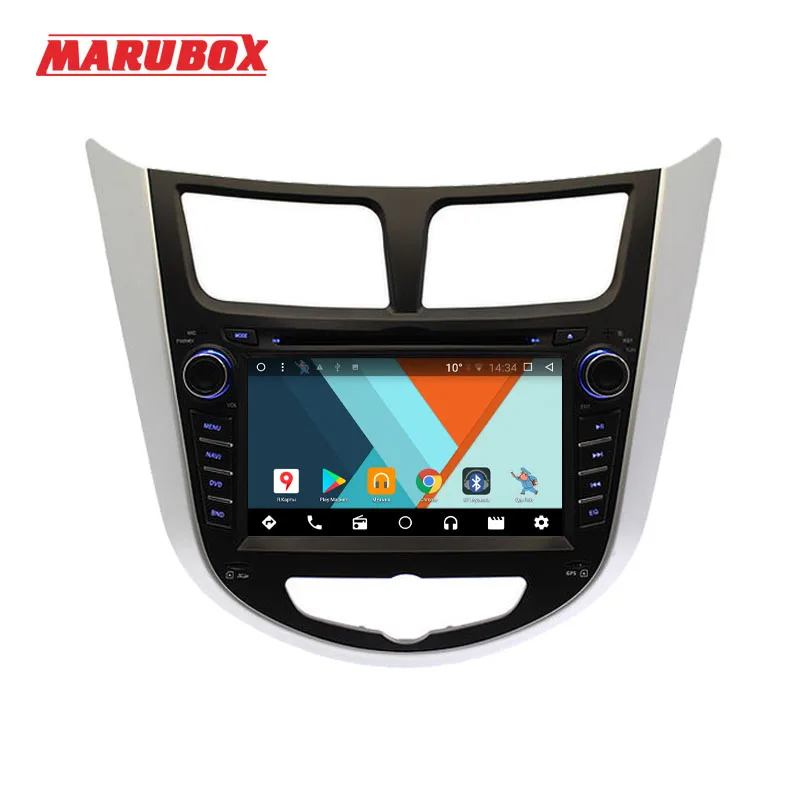 Marubox 7A300MT8,Штатное головное устройство для Hyundai Solaris 2013+ на ОС Android 8.1,IPS 7",DVD,восьмиядерный процессор,Обновление по воздуху,оперативная 2Гб,встроенная 32Гб,русифицированный интерфейс REDMOD