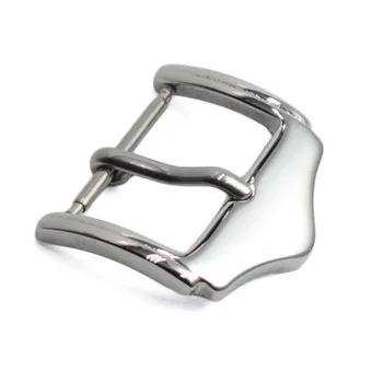 HENGRC 16 18 20 22mm Watch Buckle Silver Polished Stainless Steel Fashion Watchbands Strap Clasp Watch Accessories