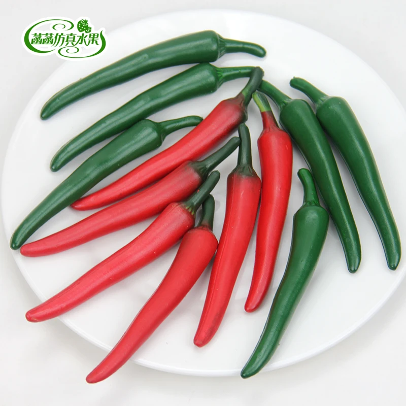 

Red pepper plastic fake vegetables model Medium measurement chili model props decoration
