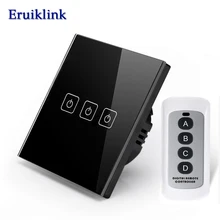 Smart Home EU 433mhz RF Touch Light Switch,3 Gang Touch Panel Wall Light Lamps Wireless Remote Switch Via Broadlink Rm2 RM Pro