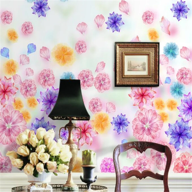 

Обои на заказ для фотосъемки в стиле Фэнтези, сад, цветы, гостиная, ТВ, 3D обои, papel de parede