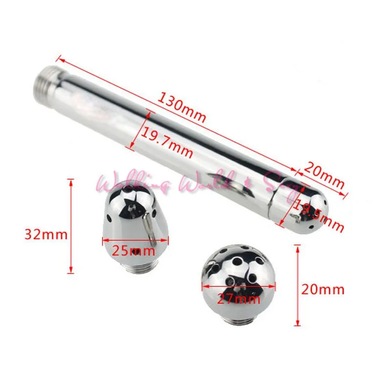 3 Heads Aluminum Enema Shower Vaginal Anal Cleaner Colonic Douche System Cleaner Bathroom Rectal Syringe Anal Sex Toys Unisex (7)