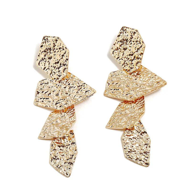 

D&D Fashion Women Creative Geometric Irregular Earrings For Women Personality Exaggeration Mirror Earrings Distorted Earrings