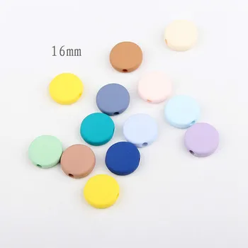 

style macaron color line rubber paint straight hole small round flat bead accessories DIY hand han edition hair jewelry earrings