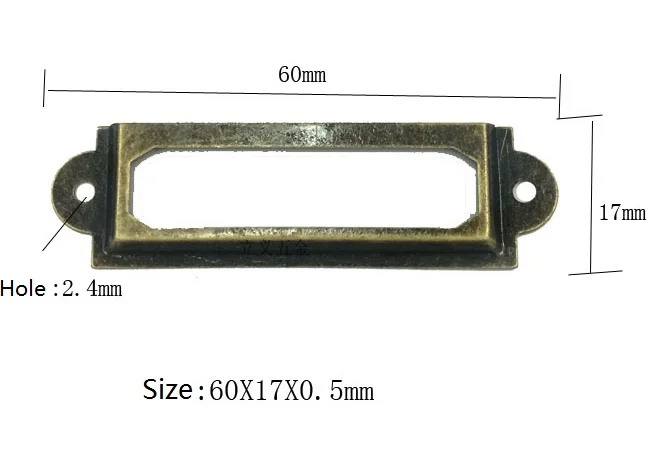 500 шт. 60X17 мм античная бронза латунь Золотой Красный древний цвет для коробки бирки карты металлический держатель украшения Archaize ящик DIY