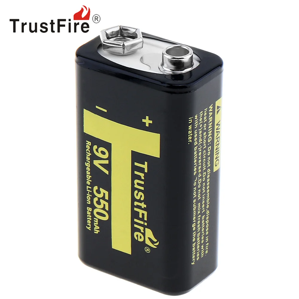 

1pcs TrustFire 550mAh 9V Rechargeable Li-ion Battery with 3A Charging Current for Multimeter Wireless Microphone Alarm