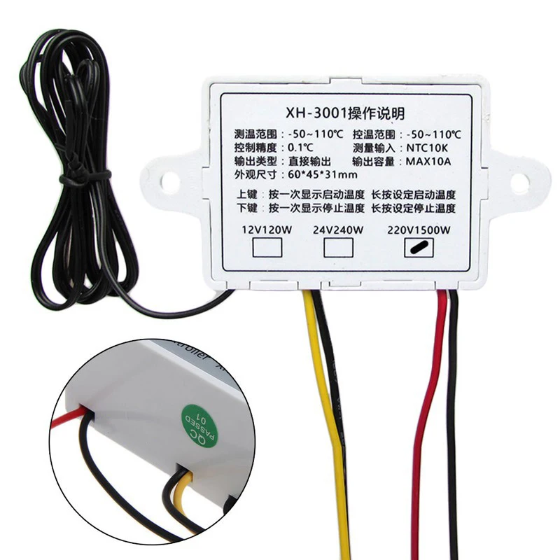  50 ~ 110C интеллектуальный цифровой термостат AC 220V 12V 24V 10A регулятор температуры