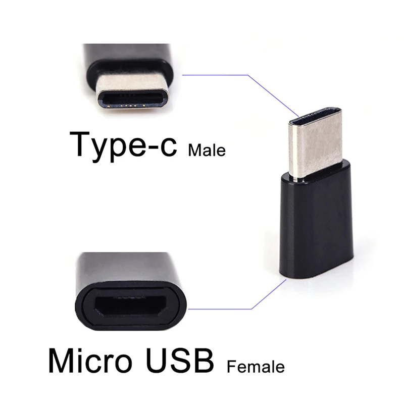 1pc Micro USB Female to Type-c USB-C Male Adapter Converter Charging Connector Mobile Phone Adapters