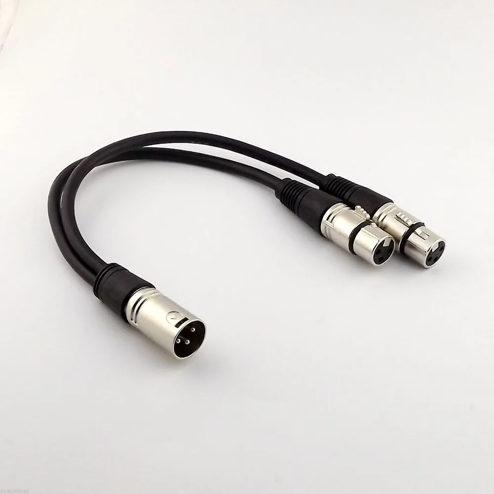 10pcs 1FT 3Pin XLR Male Plug to 2 Female Y Splitter Audio Microphone Adapter Cable | Компьютеры и офис