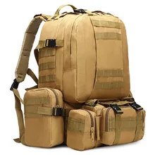 Mens Mochila de Camuflaje 12 Colores 50L-70L Molle Asalto Táctico Morral Al Aire Libre 3 P Grande Bolsa de Equipo Táctico de Molle Mochila