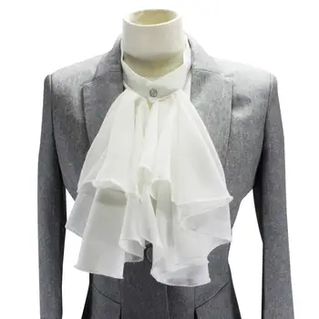 

Exaggerated Retro Court Chiffon Women Shirt Suit Elegant Decorative Fake Collar