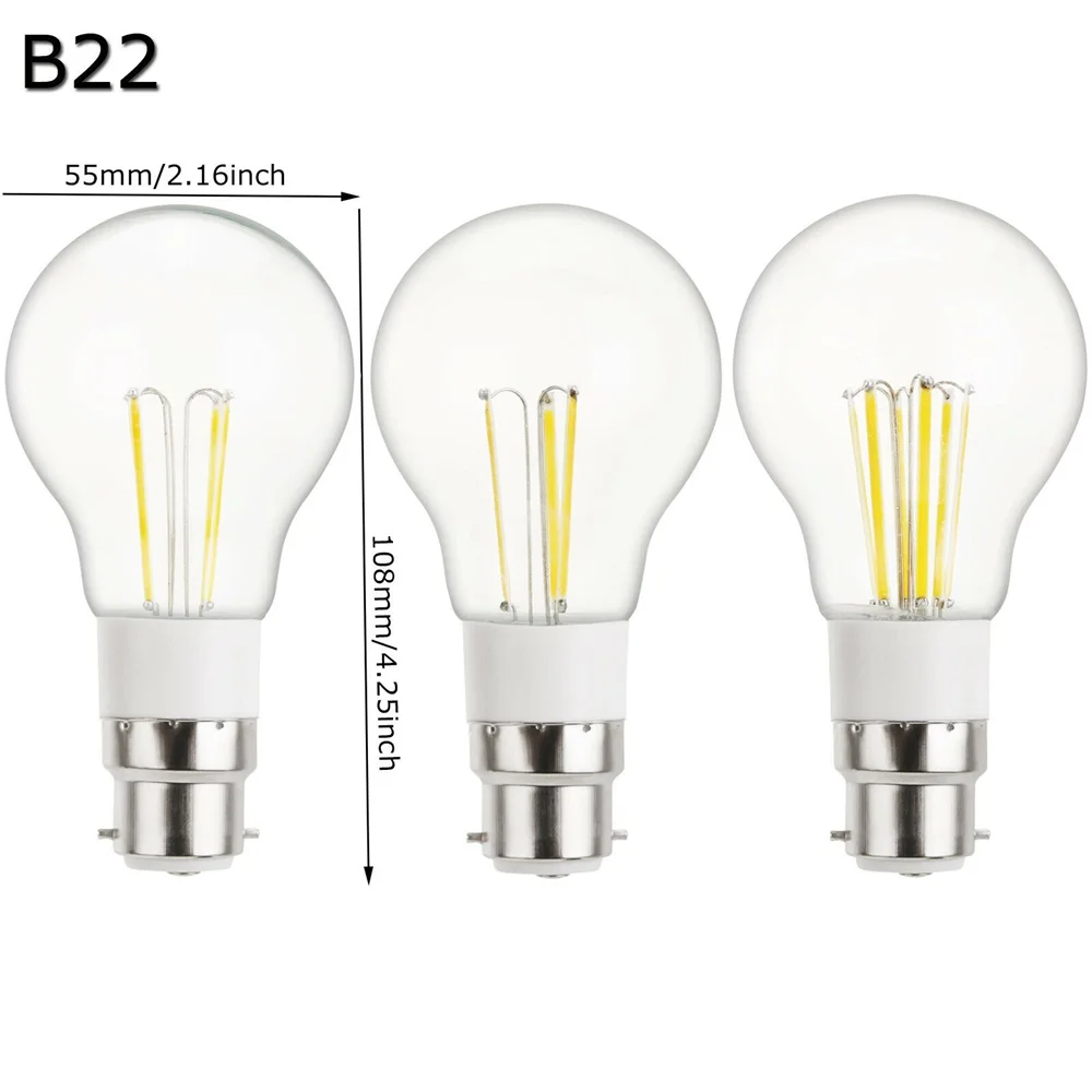 High Quality Vintage LED Edison Bulb Retro A55 E27 3W 4W 6W Home Decoration Light B22 Bayonet Lamp AC 85-265V DC 12V