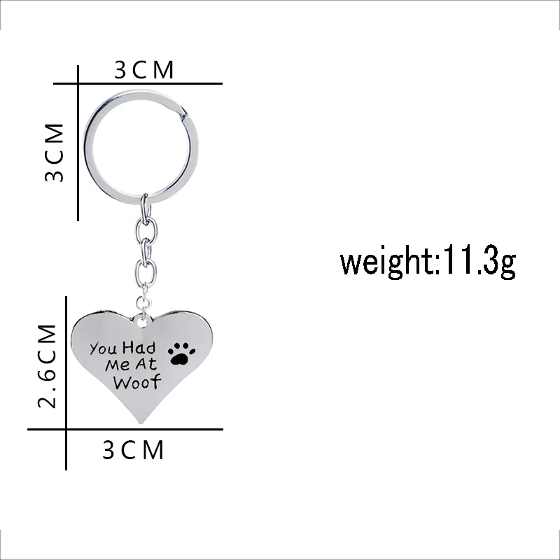 Вы были у меня в paw woof Брелки сердце Собака Кошка pet брелки для домашних животных