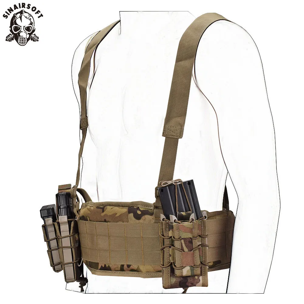 Tactical Vest Molle Belt Men's Army Special 1000D Nylon Military Convenient Combat Girdle EAS H-shaped Adjustable Soft Padded