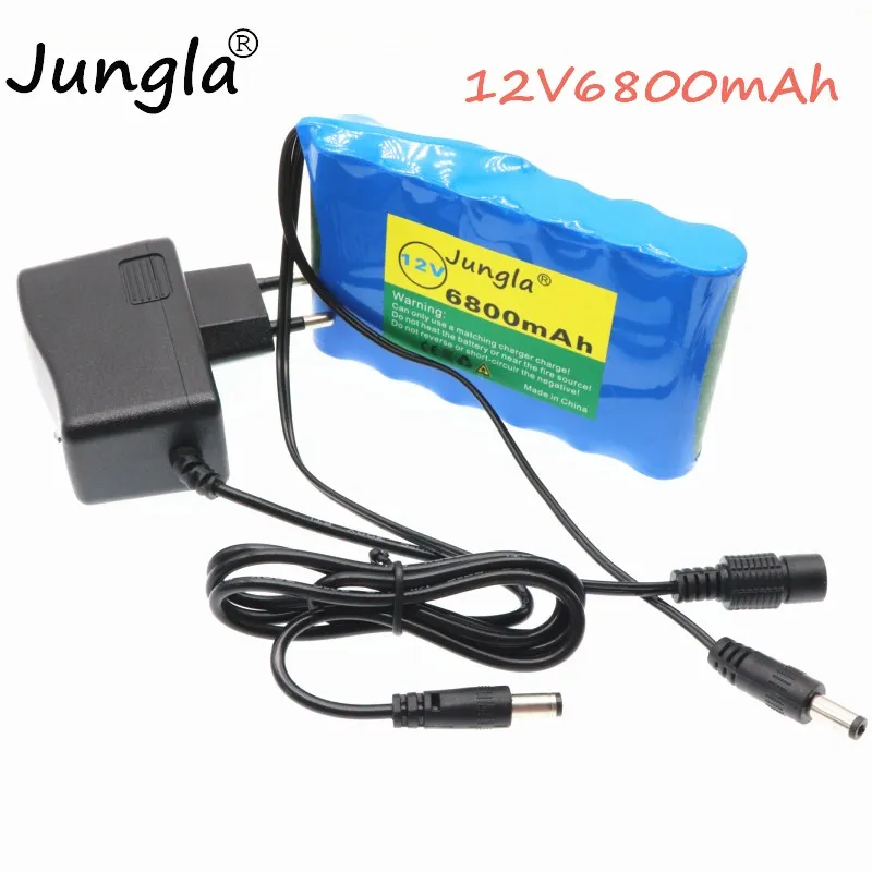 

100% New Portable Super Rechargeable Lithium Ion battery pack capacity DC 12 V 6800 Mah CCTV Cam Monitor+12V1A Charger