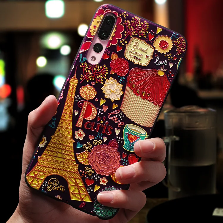 

3D Relief Cover for Huawei P30 P20 Lite Pro Nova 4 3e Honor Mate 20 20X 10 V20 V10 9 V9 8 Case Silicone Full Package Case Bumper