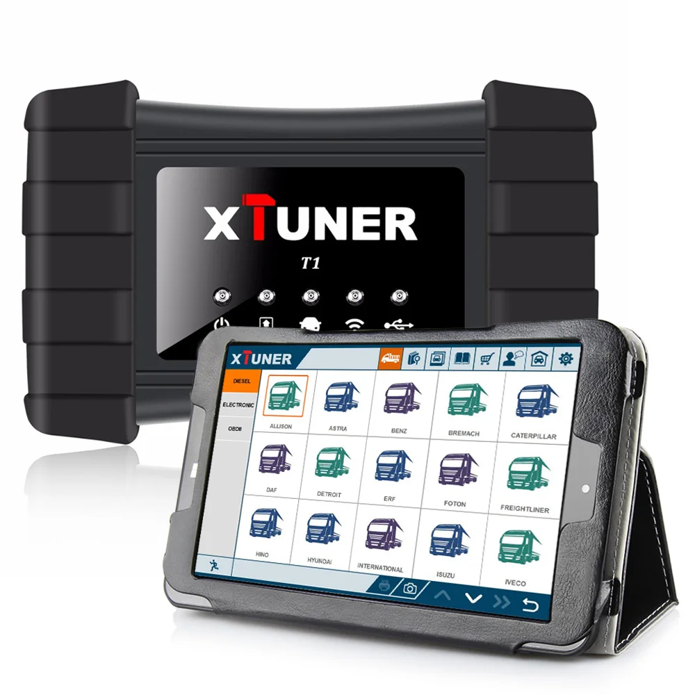 XTUNER T1 V9.6 HD сверхмощный грузовик сканер Авто диагностический инструмент с подушкой безопасности грузовика ABS DPF сброс EGR+ 8 дюймов WIN10 OBD2 Автосканер