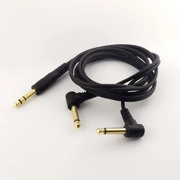 

1pc Gold 6.35mm Plug Stereo TRS to 2x 1/4" Mono TS Male Right Angle Audio Cable 5ft