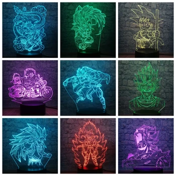 

Dragon Ball Saiyan Monkey King 7 Colors 3D LED Night Light Table Lamp Home Decorative Creative Teen Birthday Xmas Gift Kids Toy