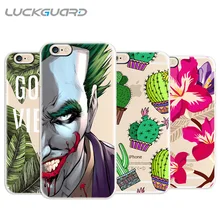 

LuckGuard Soft Transparent Phone Case For iPhone X 10 8 7 6S 6 Plus Luxury Slim Silicone Flower Leaves Cover For iPhone 6S 8Plus