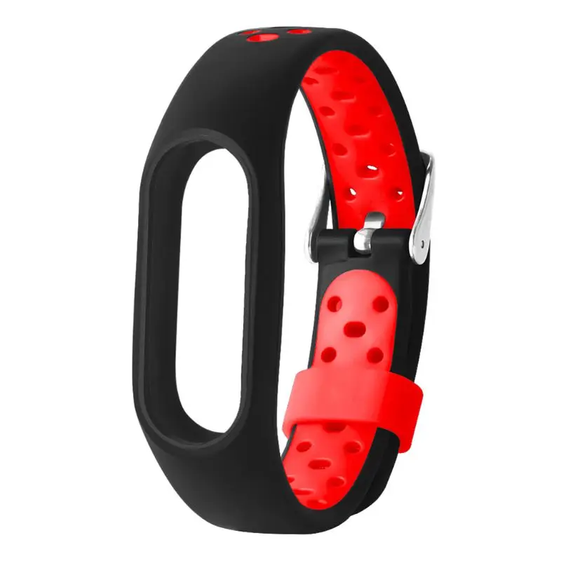 Силиконовый смарт-браслет Проветриваемый водонепроницаемый металлическая пряжка спортивные Сменные аксессуары для Xiaomi Mi Band 2 - Цвет: Red