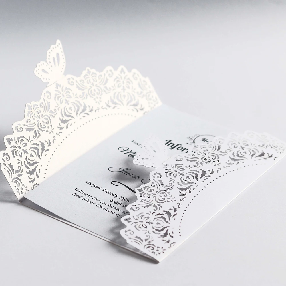  10Pcs/Set Wedding Party Invitation Butterfly Invitation (Outer Shell + Inner Card Set Without Envel - 33030868718