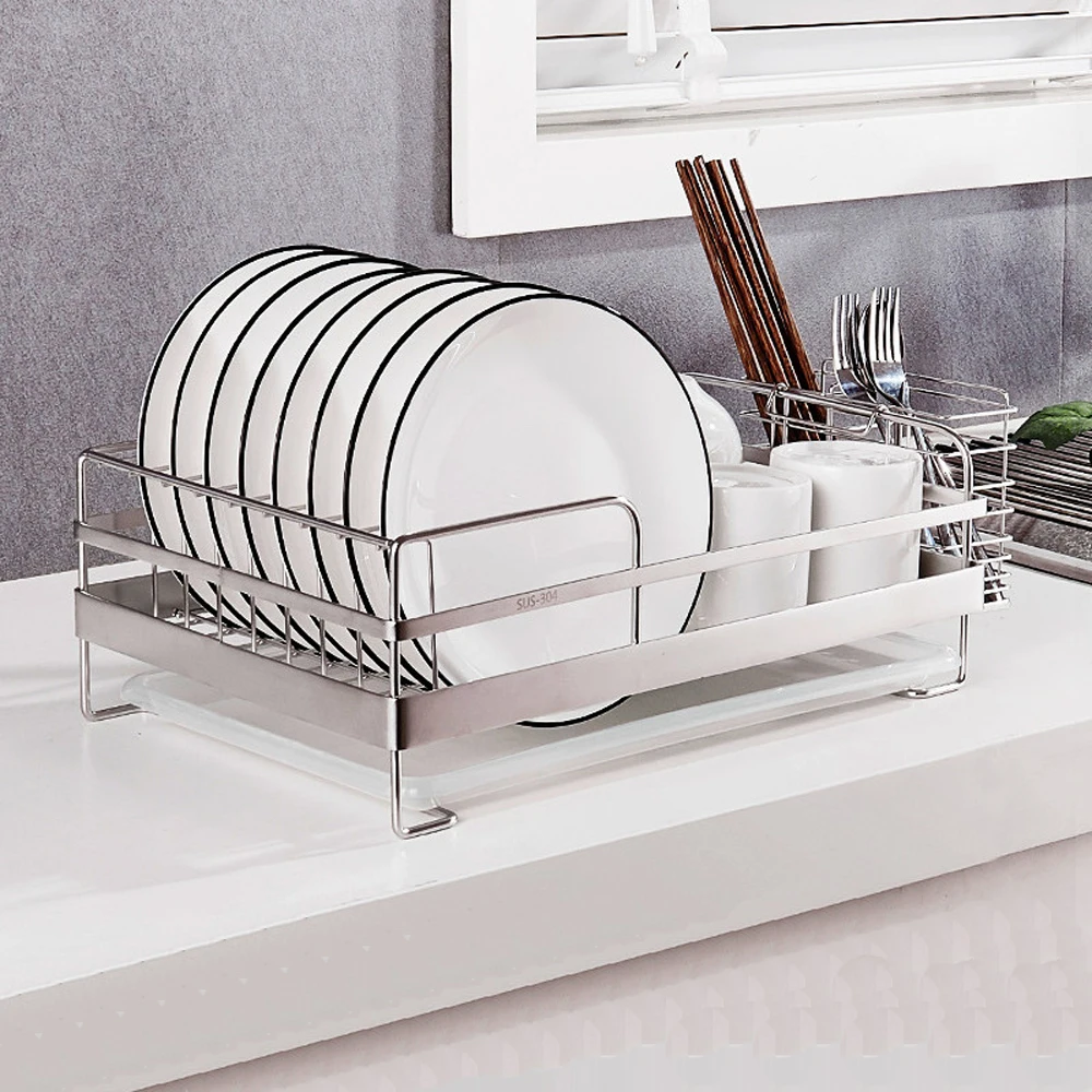  A1 304 stainless steel kitchen rack wash plate dishes chopsticks storage rack cupboard drain dish r - 32909009214
