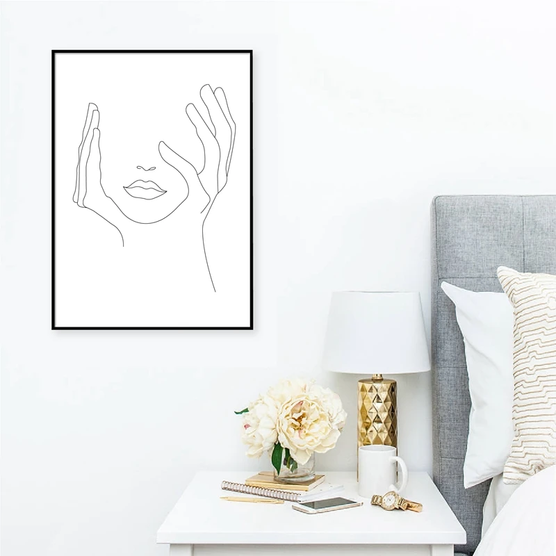 Hands On Face Wall Art Print